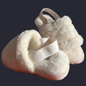 White/Cream Ugg Fluff Yeah Slides